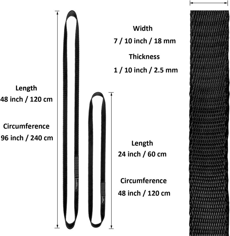 CAPARK 18MM Nylon Climbing Slings Runners 23 kN Strong Webbing Straps for Rock Climbing, Rappelling, Swing, Yoga Hammock etc - Image 3